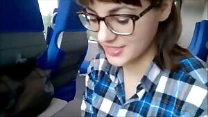 Public Deep Blowjob In The Train.