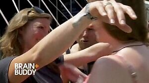 Kissing her friend to win some money