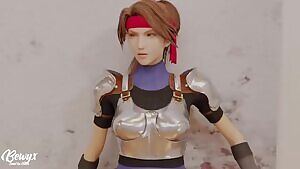Jessie peeking on Tifa riding