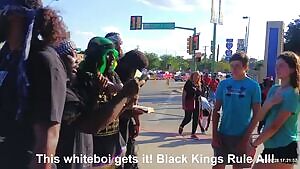 This whiteboi learns how to bow down to Black Kings in front of his sister