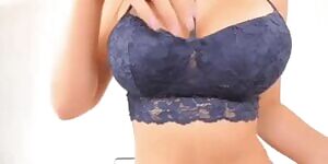 Big Blue Bra Reveal