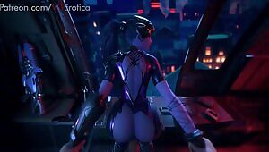 Widow ucked During Night Watch