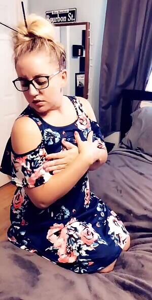 Slide my dress up, then slide inside... make it drip down my leg?