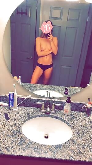 Oh hi! Just that girl prancing around in her bathroom in those blue panties again