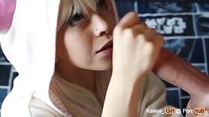 Girl in hoodie gets it done