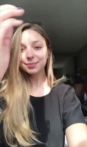 Hot chick strips and cums