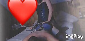 My gf pegging me in our matching corset outfits