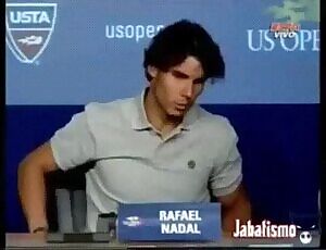 They said Rafael Nadal had leg cramps after his match during a press conference. Now we know the truth.