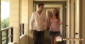 Horny Blonde Caught Watching Her Neighbors' Private Sex-Tape.