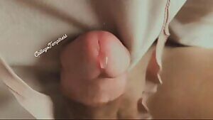 Fucking me with a dildo while I watch his precum leak out for me, begging me to lick it up.