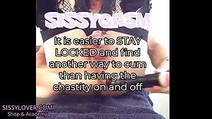 Stay locked in chastity - Sissygasm