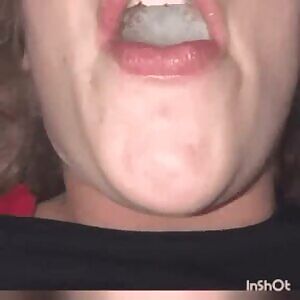 Open mouth cum swallow