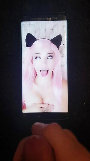 Big cumshot for the queen of ahegao Belle Delphine