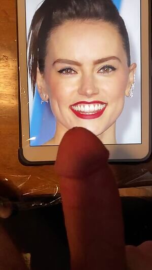 Returning to tributes with a HUGE load onto Daisy Ridleys perfect face