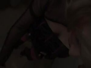 German babe sucks on cock