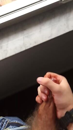 Using chocolate for asturbation in front of the window