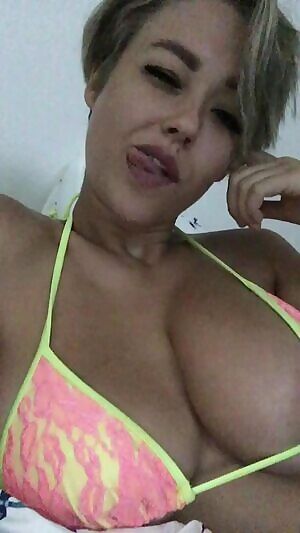 Hot blonde and her goodnight routine