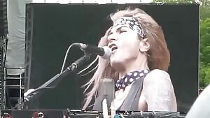 Before she was a soccer mom. Setting them free at the concert....