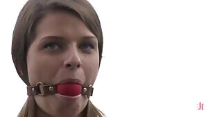 Perfect tits next to a bridge