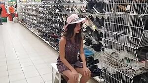 The Lady In A Hat Without Panties In The Store Walmart