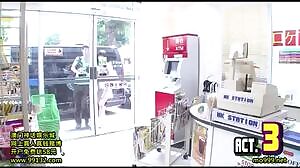 Woman goes to buy a drink from the local store