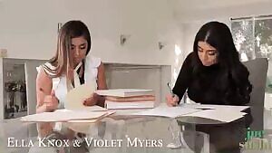 Ella and Violet Myers fuck the boss