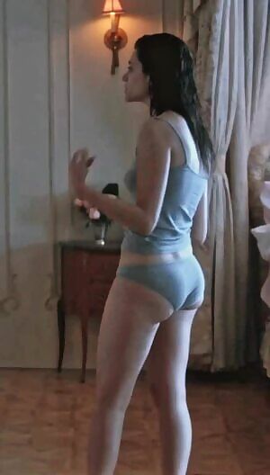 Emmy Rossum's thighs and ass jiggle ever so slightly