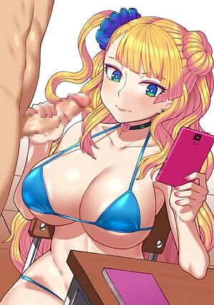 Galko stroking cock while on her phone
