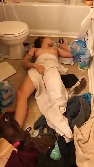 She was supposed to be cleaning the bathroom