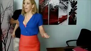 hot big boobs mom forced to give up that pussy in the office