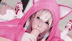 An unexpected kawaii blowjob