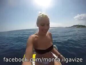 Sexy Nipslip while diving