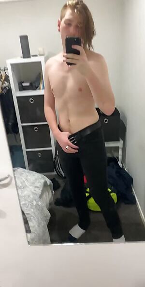 Half dressed. First gif here