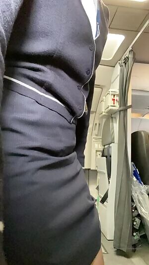 Showing off her ass at work