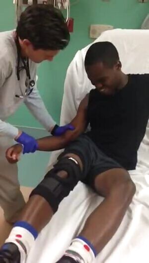 Popping dislocated shoulder back in