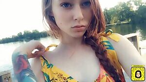 The water is way to cold to skinny dip, but I'll strip on the dock!