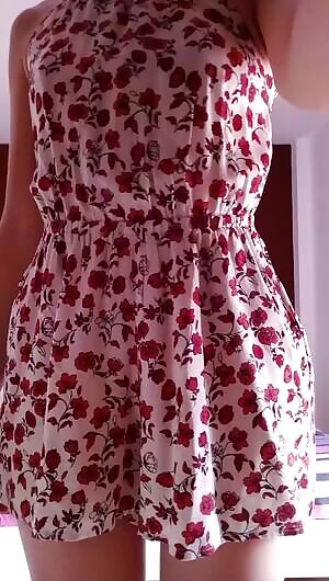 Tight floral cutie reveal