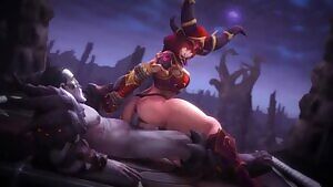 Alexstrasza riding Deathwing,