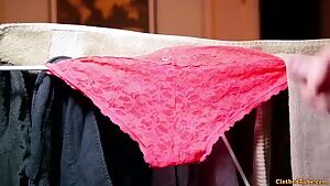 Covering girlfriend's panties with cum while she's away