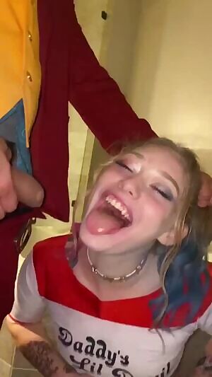 Joker pisses on Harley