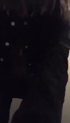 Amateur in aeroplane bathroom