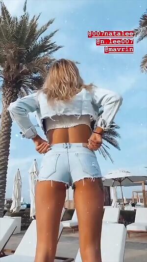 Booty in jean shorts