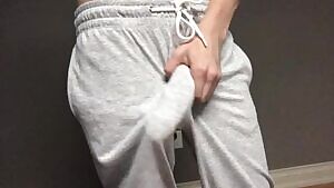 Sweatpants bulge and a reveal. PMs welcome