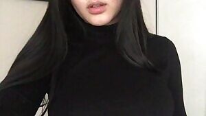 an anti-climactic one-handed turtleneck titty drop !