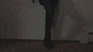 Stripping down after my work holiday party