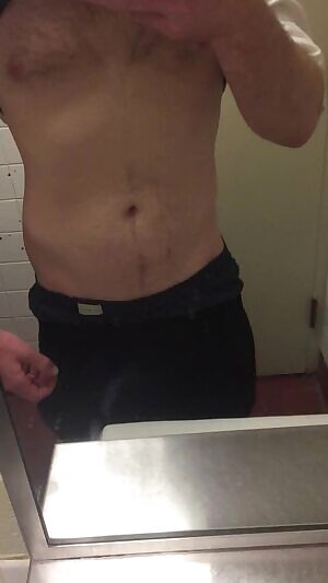 Again in the work bathroom I love playing in risky places