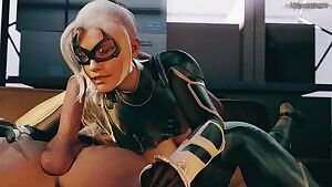 Black Cat sucking dick