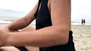 Public Sex Risky On The Beach !!! People Walking Near...