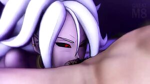 Majin Android 21 sucking some cock