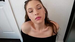 Sucking his cock while we wait for dinner, we get interrupted by Doordash delivery girl